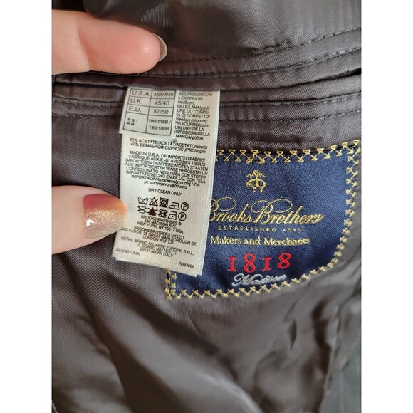 Brooks Brothers Estrato Trabaldo Togna 1840 Wool Blazer Size 45R/W40 FLAWED - Picture 9 of 13